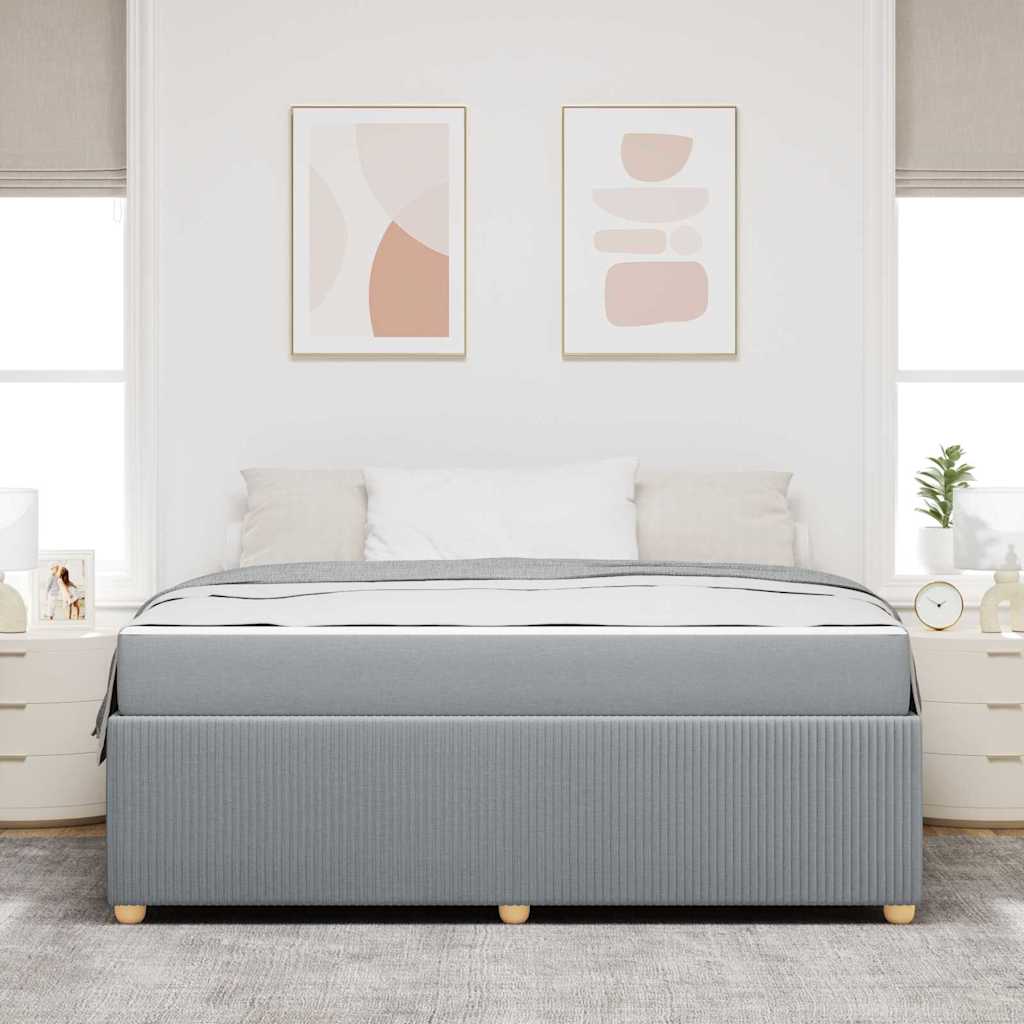 Cadre de lit avec matelas Gris clair 180 x 200 cm tissu - XIOS