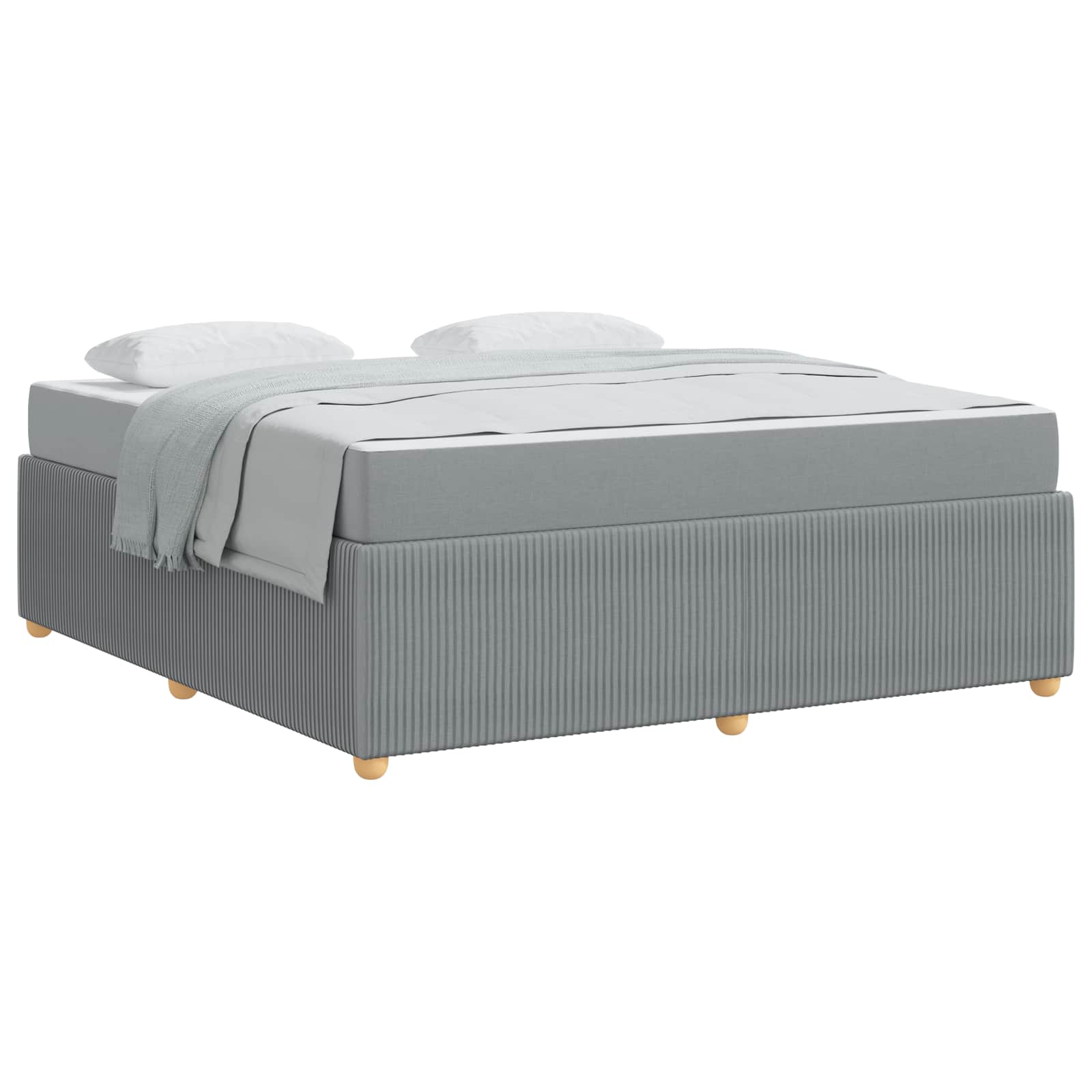 Cadre de lit avec matelas Gris clair 180 x 200 cm tissu - XIOS