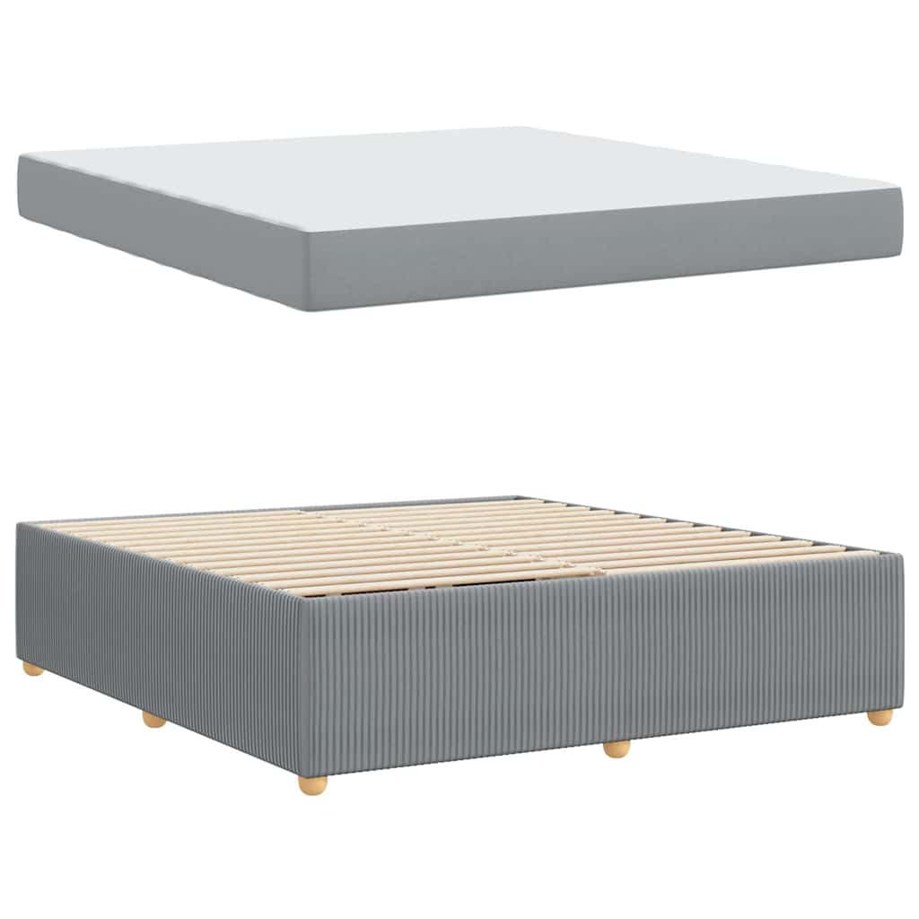 Cadre de lit avec matelas Gris clair 180 x 200 cm tissu - XIOS