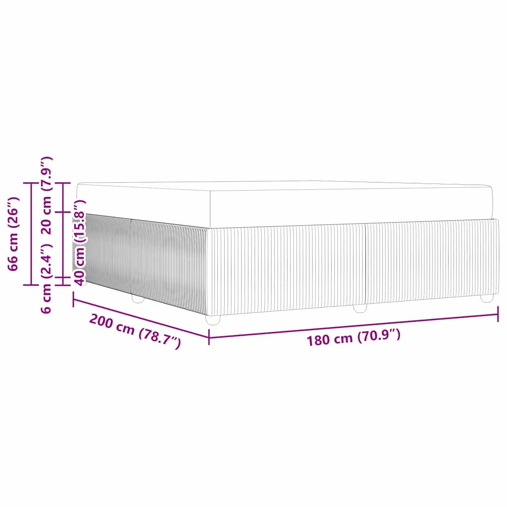 Cadre de lit avec matelas Gris clair 180 x 200 cm tissu - XIOS