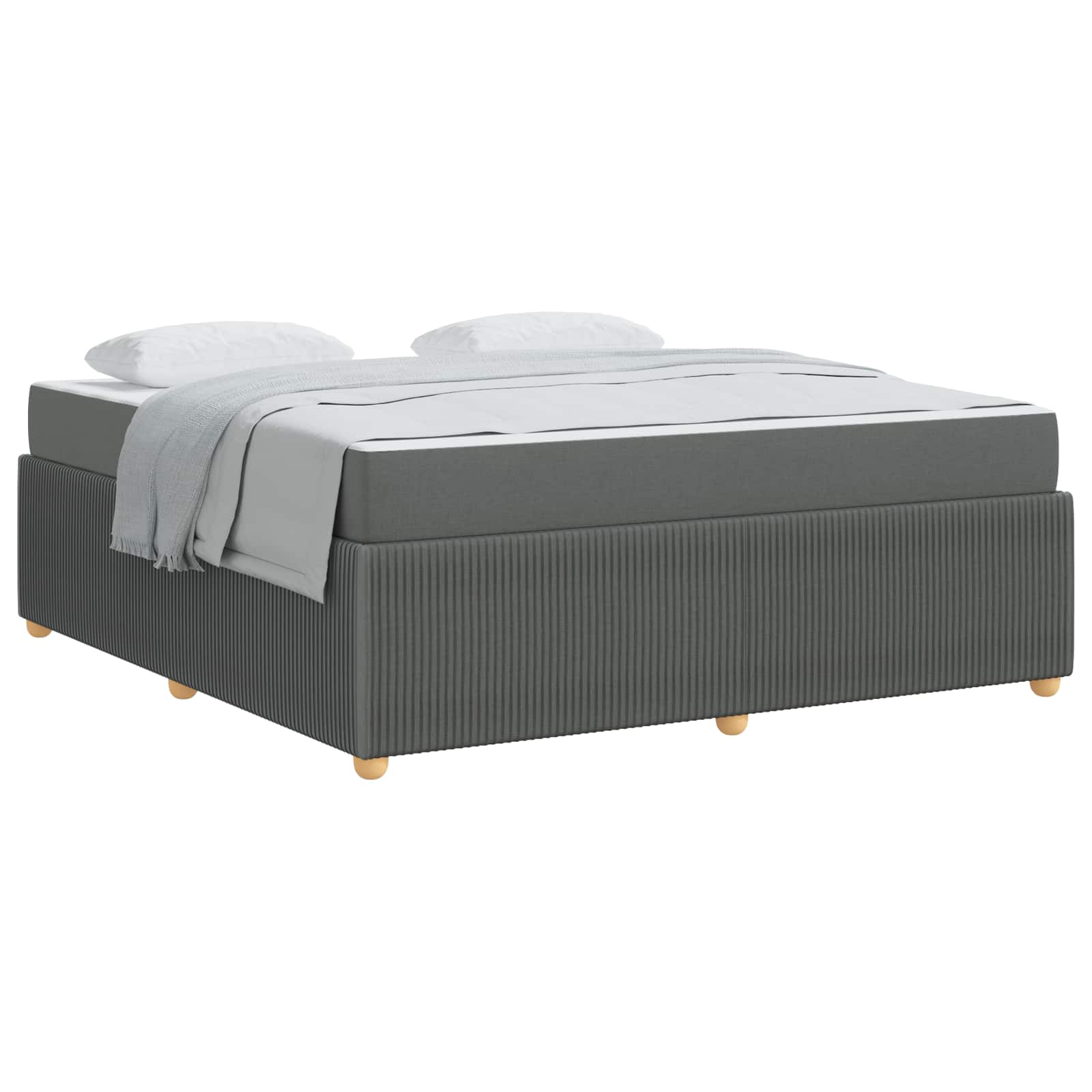 Cadre de lit avec matelas Gris foncé 180 x 200 cm tissu - XIOS