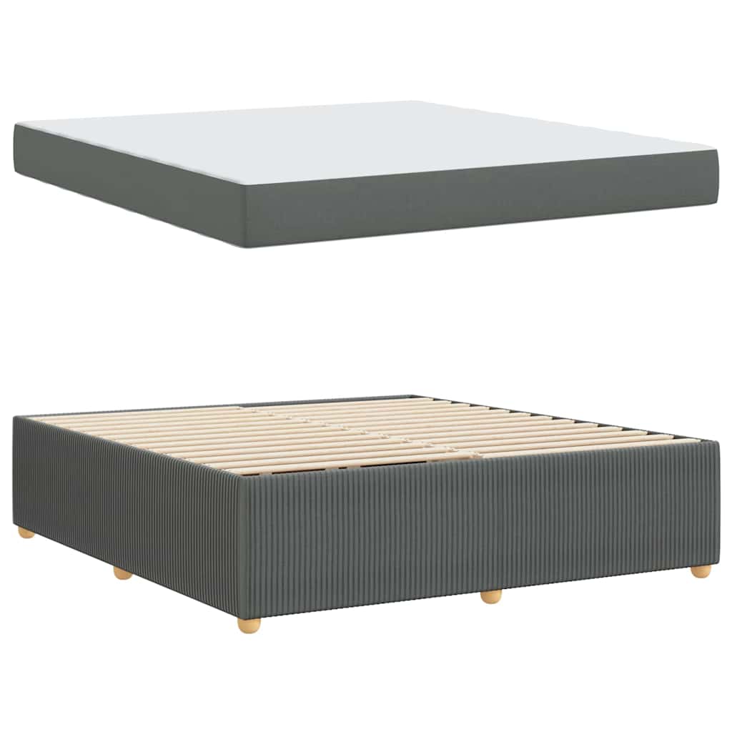 Cadre de lit avec matelas Gris foncé 180 x 200 cm tissu - XIOS