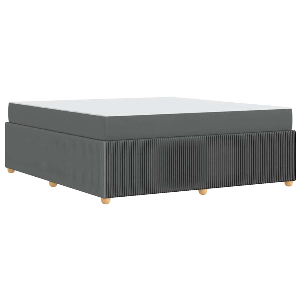 Cadre de lit avec matelas Gris foncé 180 x 200 cm tissu - XIOS