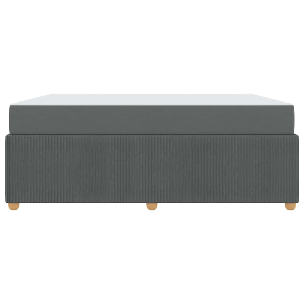 Cadre de lit avec matelas Gris foncé 180 x 200 cm tissu - XIOS