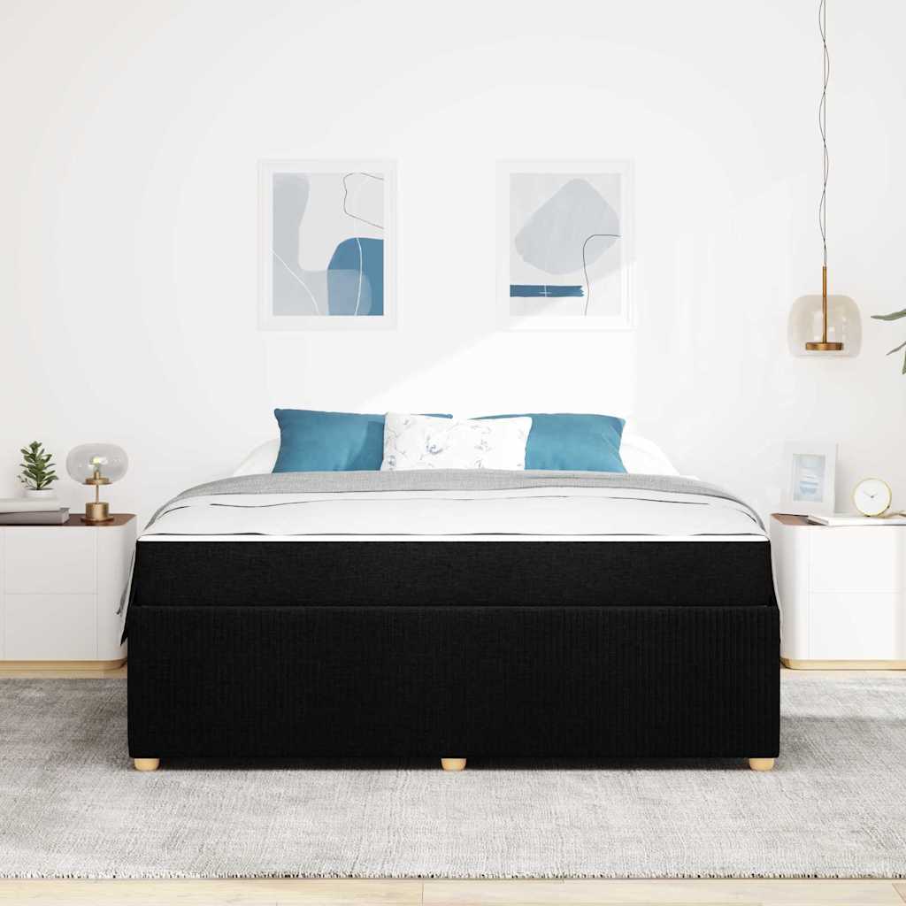 Cadre de lit avec matelas Noir 180 x 200 cm tissu - XIOS