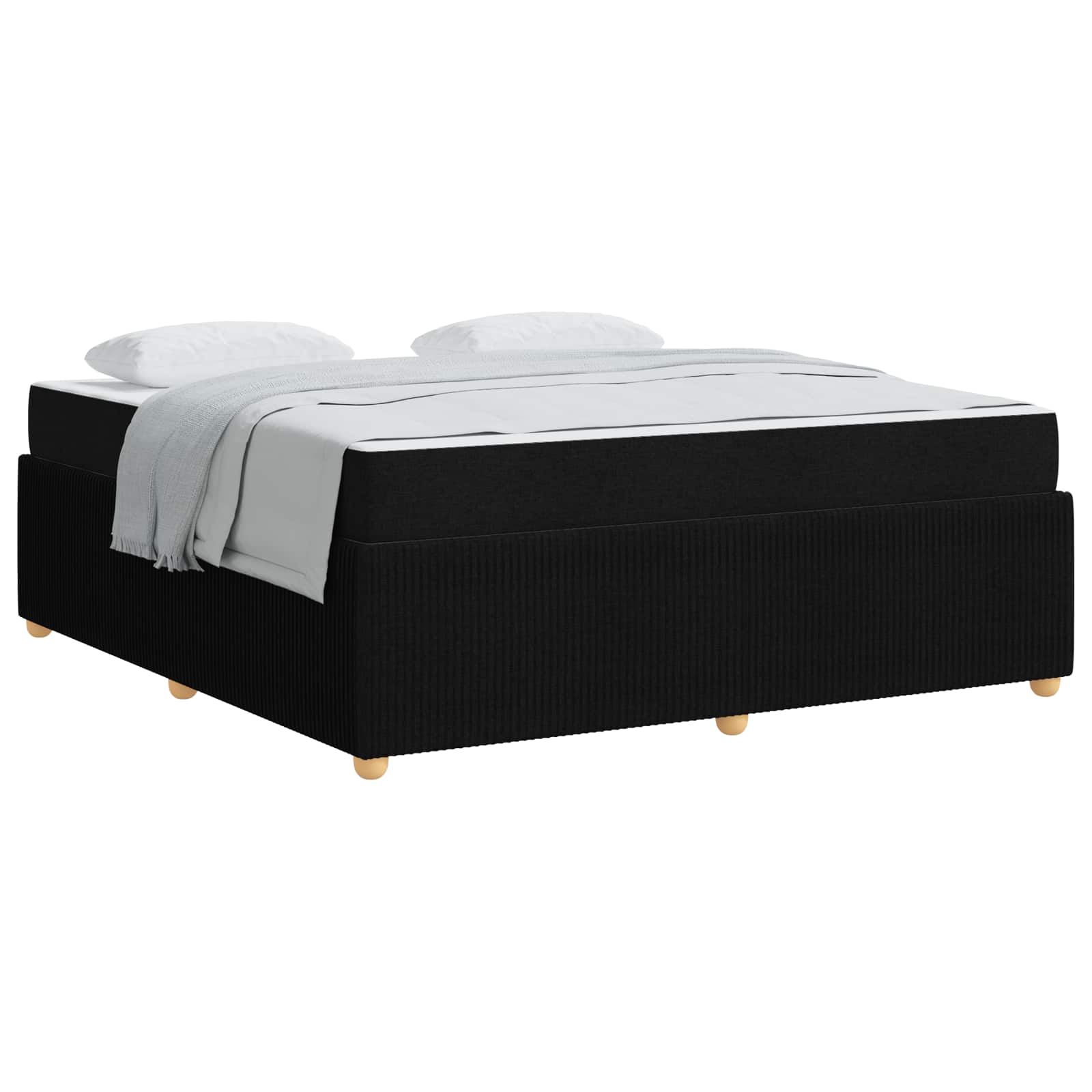 Cadre de lit avec matelas Noir 180 x 200 cm tissu - XIOS