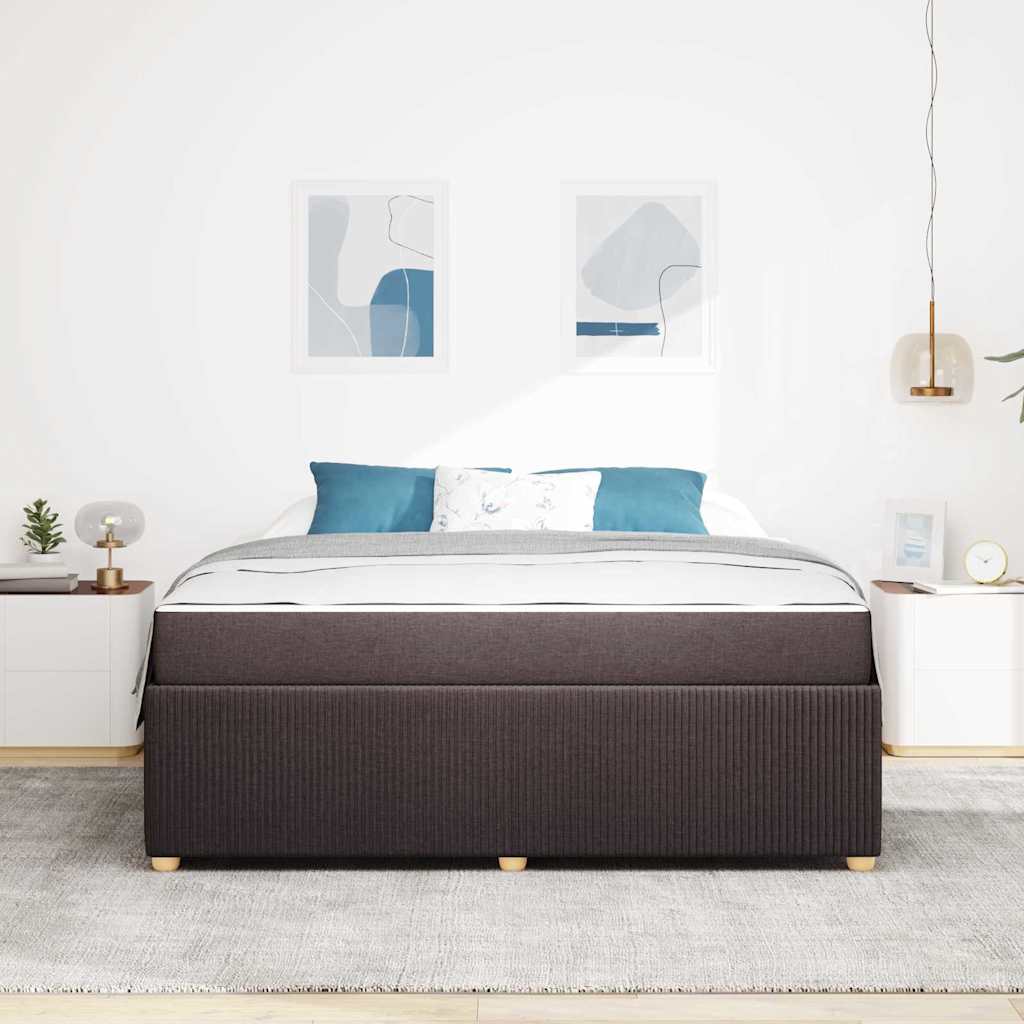 Cadre de lit avec matelas Marron foncé 180 x 200 cm tissu - XIOS