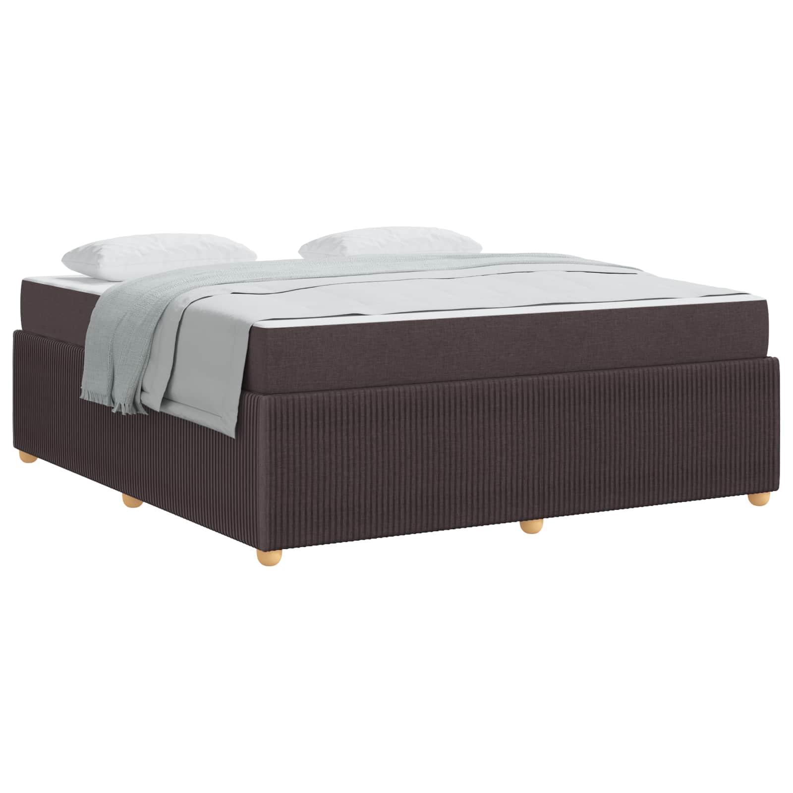 Cadre de lit avec matelas Marron foncé 180 x 200 cm tissu - XIOS