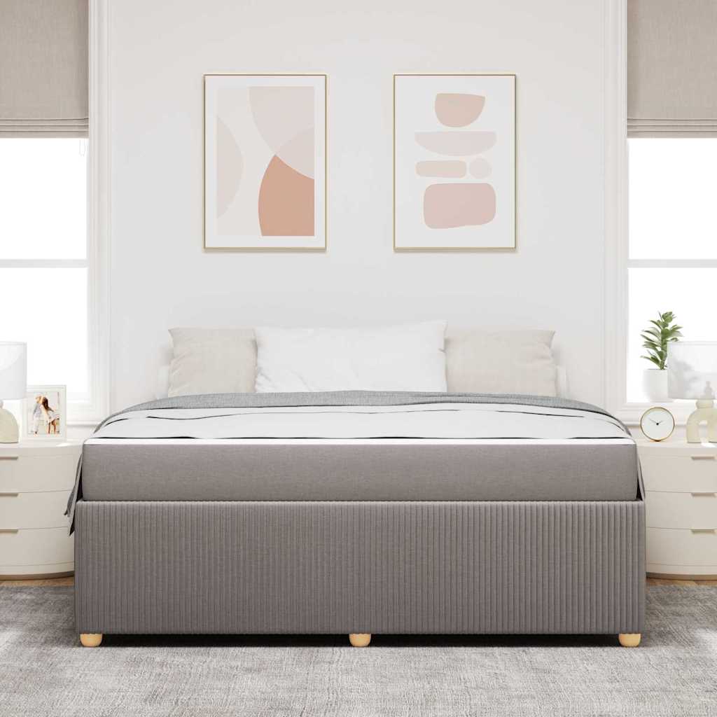 Cadre de lit avec matelas avec matelas Taupe 180 x 200 cm tissu - XIOS