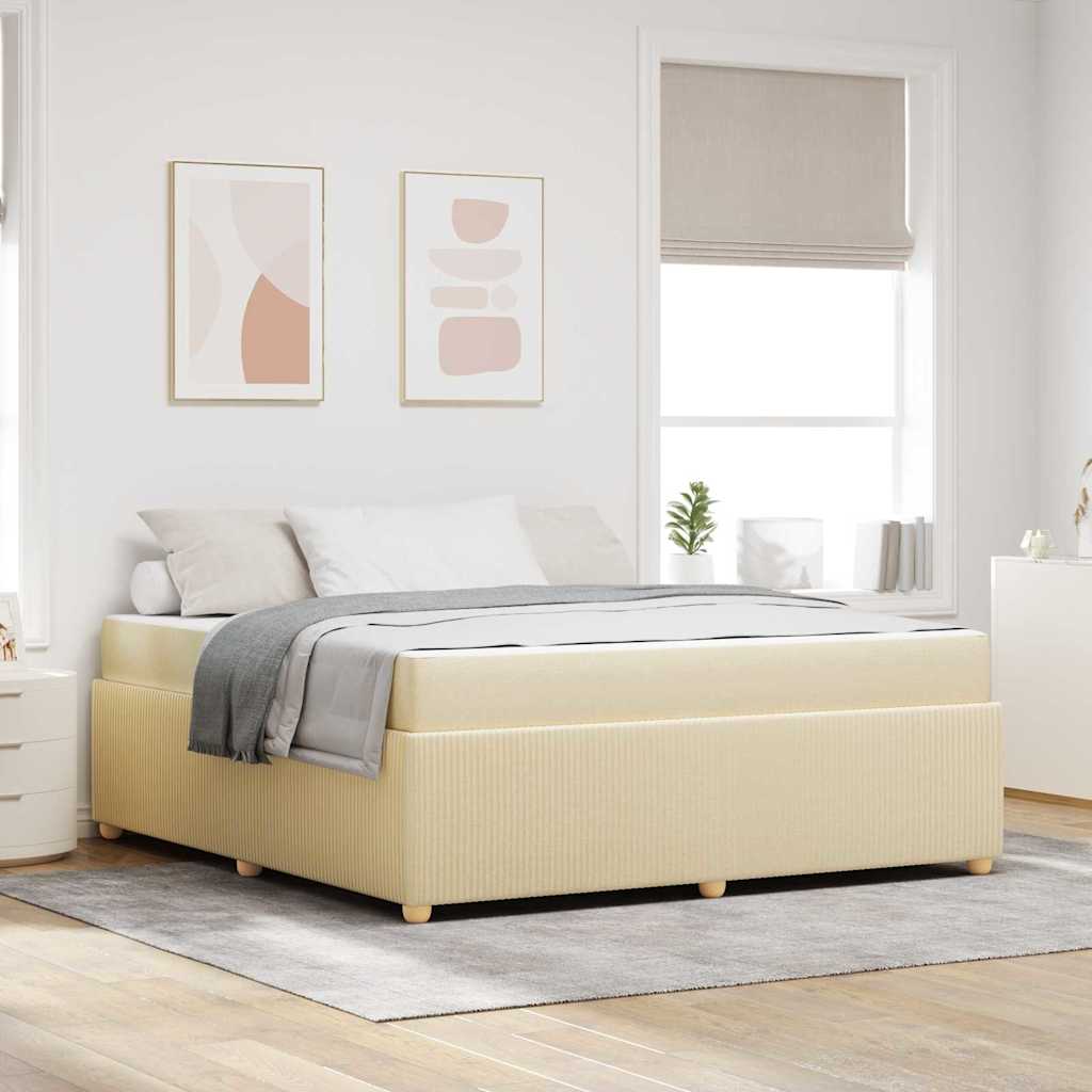 Cadre de lit avec matelas Crème 180 x 200 cm tissu - XIOS