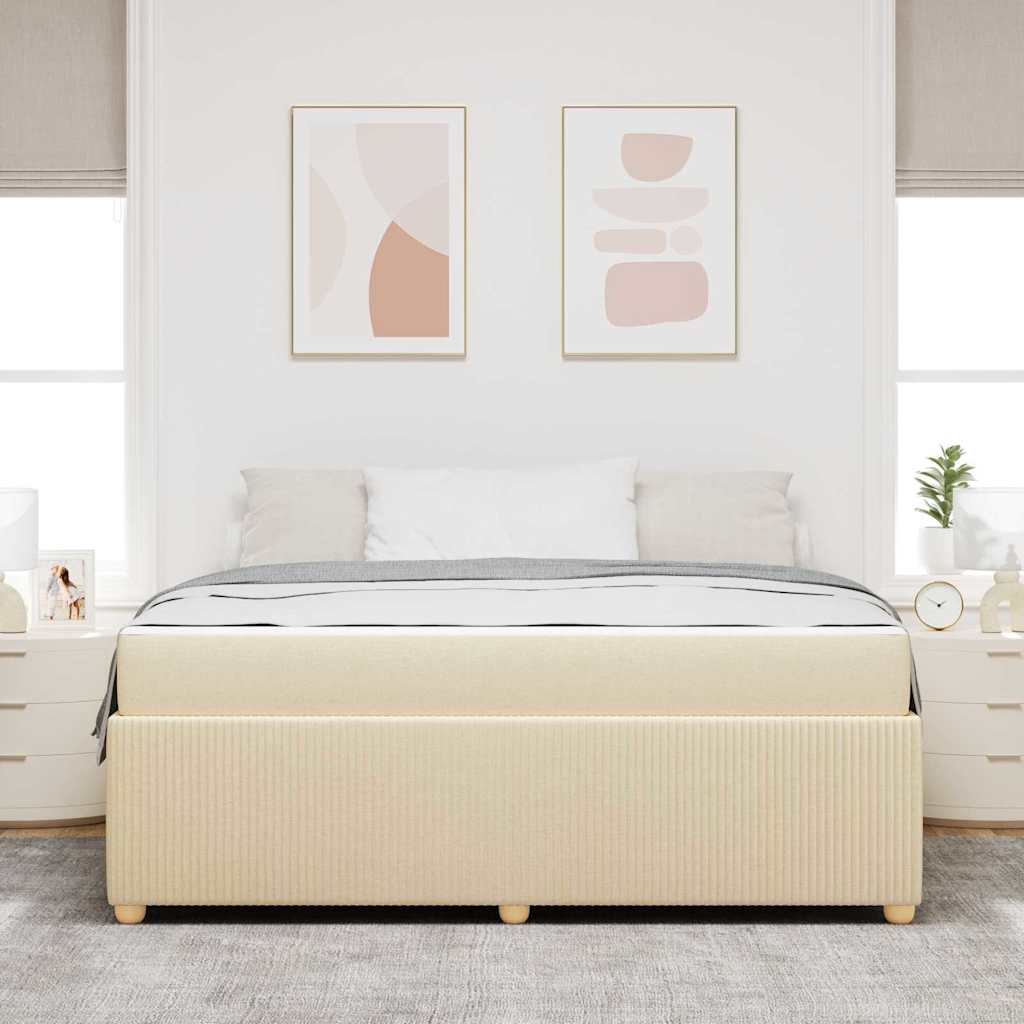 Cadre de lit avec matelas Crème 180 x 200 cm tissu - XIOS