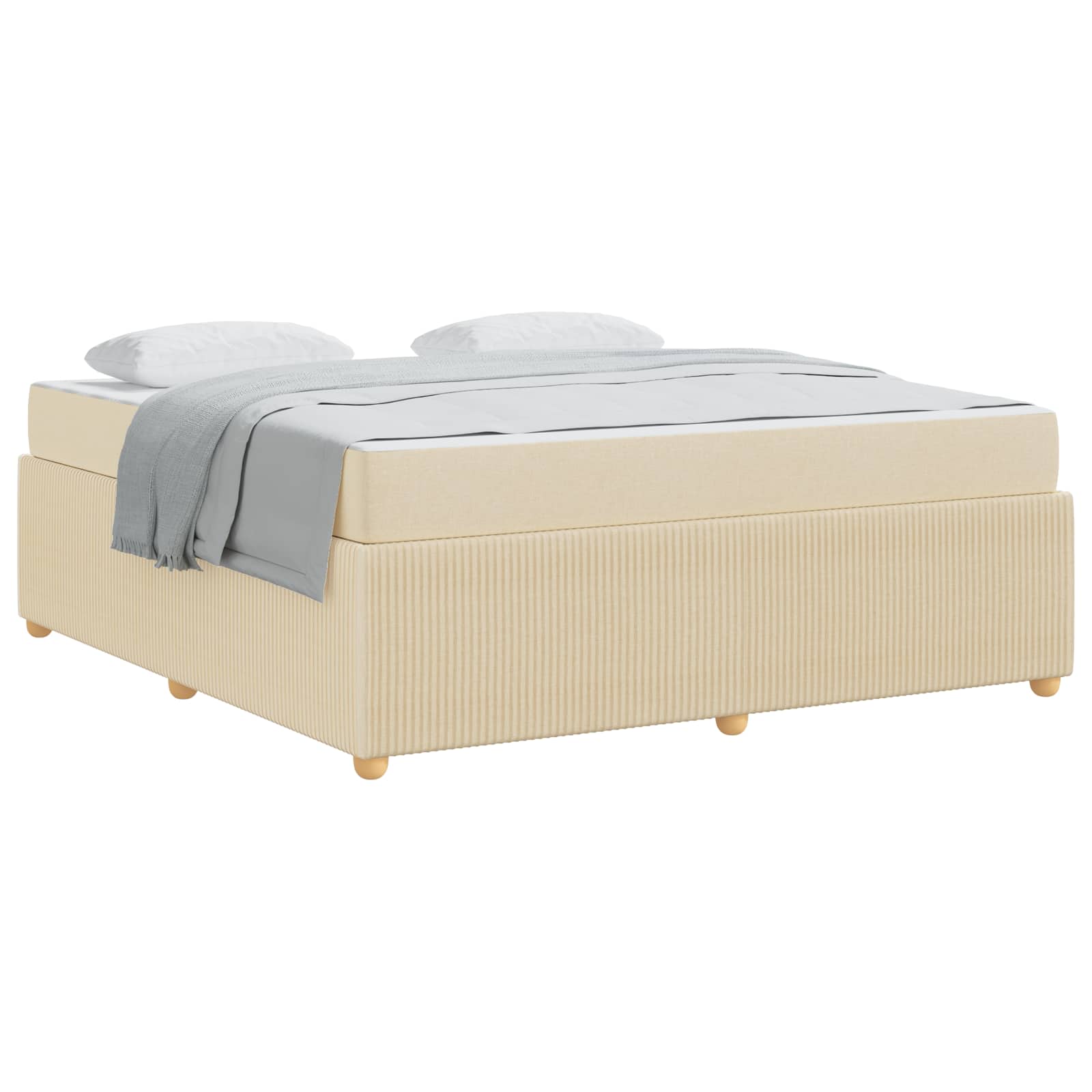 Cadre de lit avec matelas Crème 180 x 200 cm tissu - XIOS