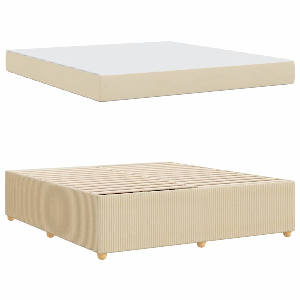 Cadre de lit avec matelas Crème 180 x 200 cm tissu - XIOS