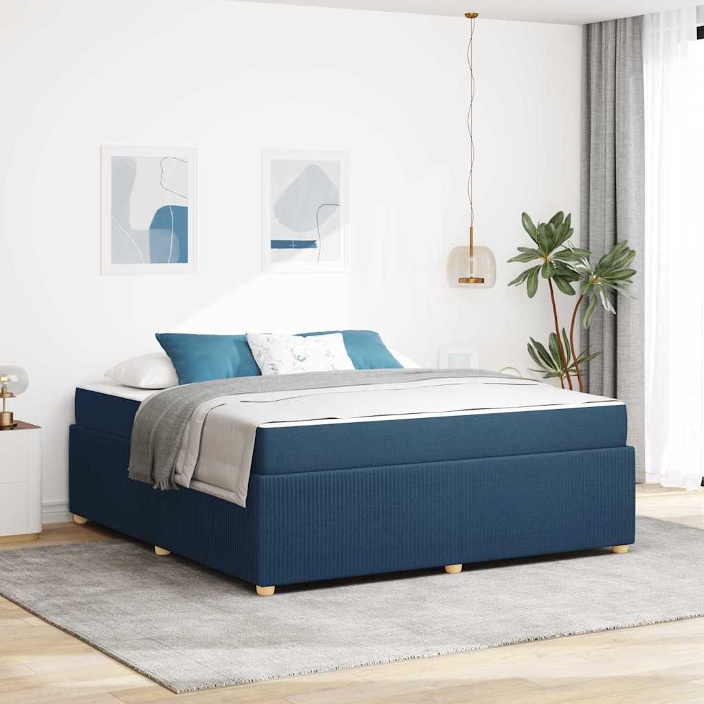 Cadre de lit Bleu 180 x 200 cm tissu