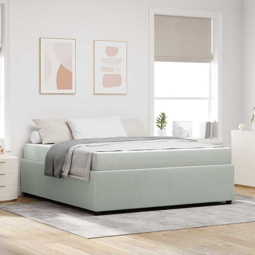 Cadre de lit avec matelas Gris clair 180 x 200 cm tissu - XIOS