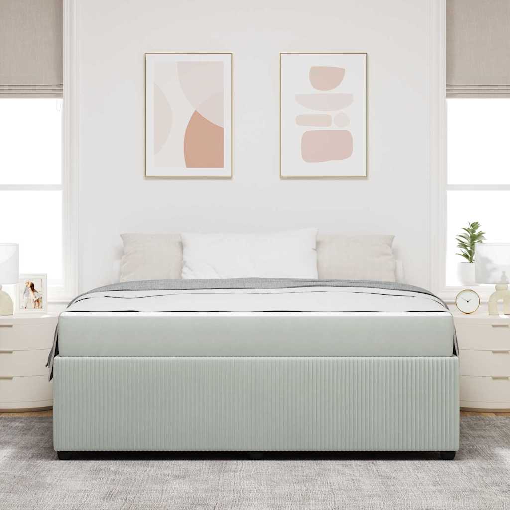 Cadre de lit avec matelas Gris clair 180 x 200 cm tissu - XIOS