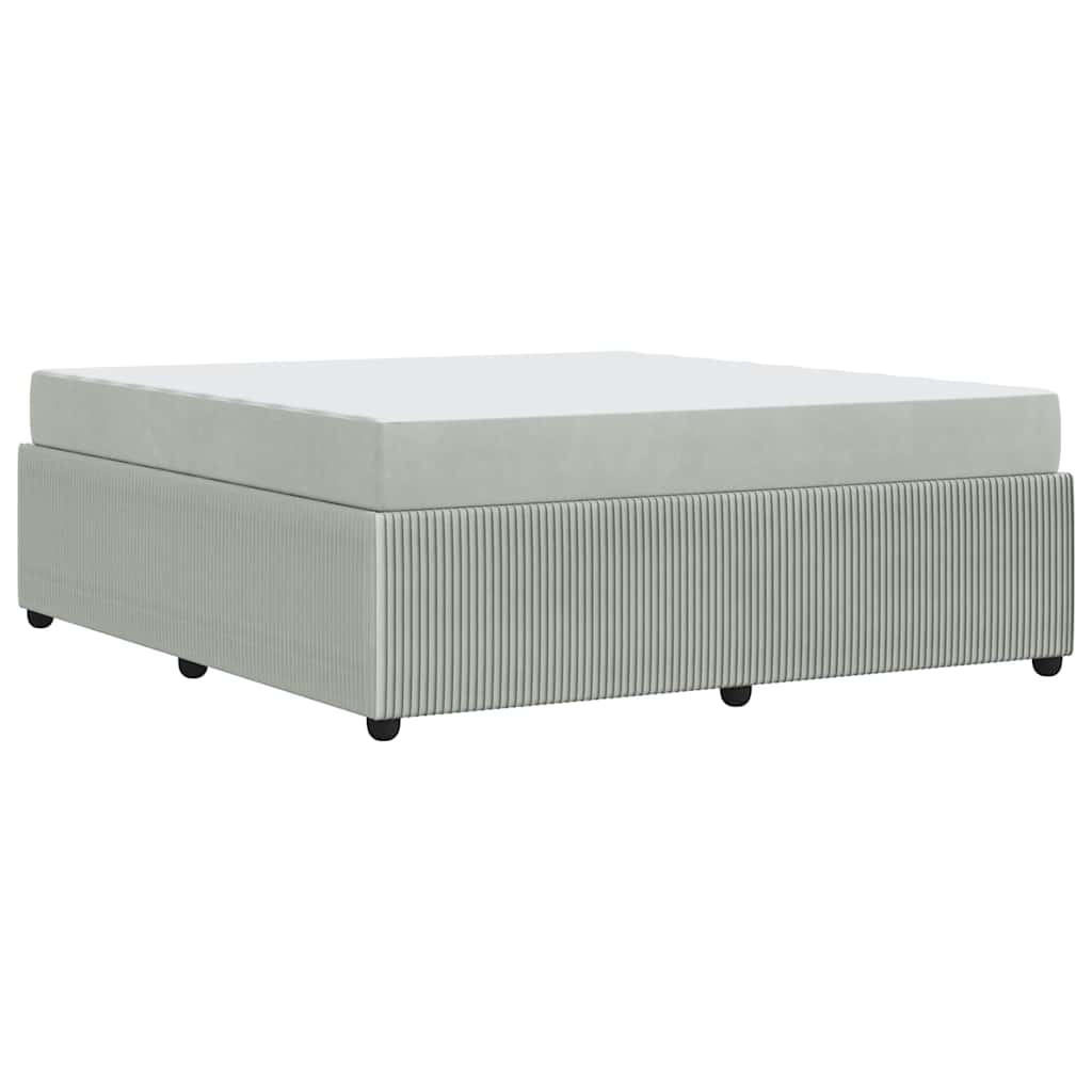 Cadre de lit avec matelas Gris clair 180 x 200 cm tissu - XIOS