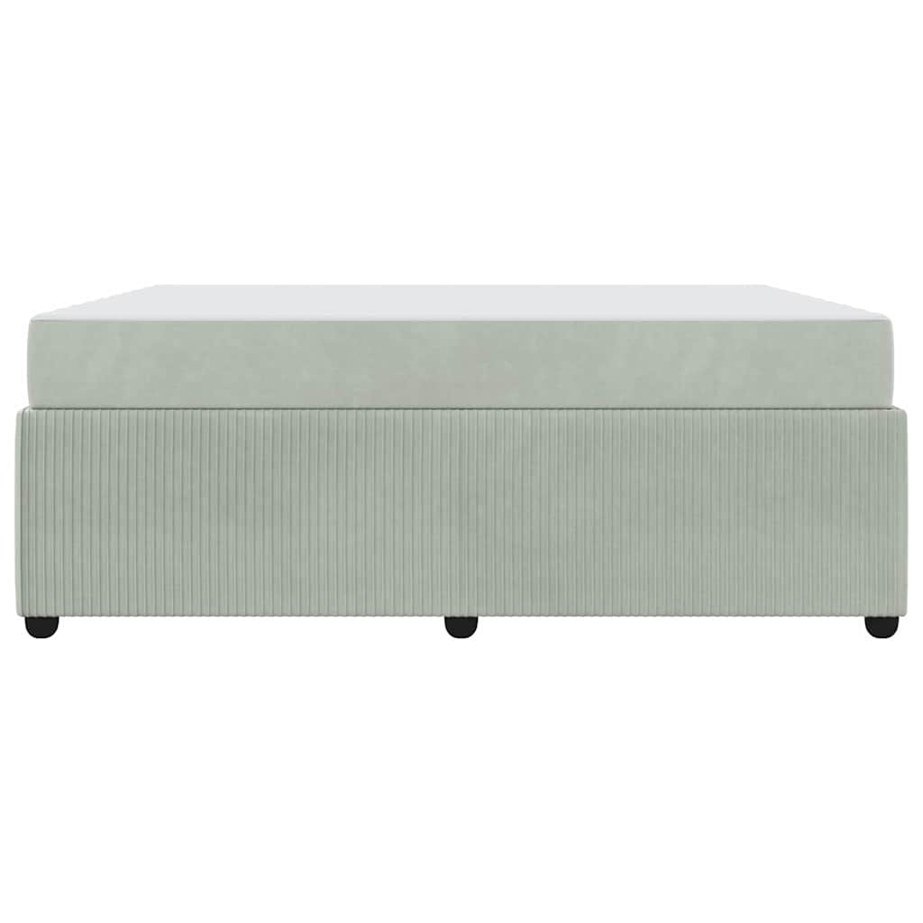 Cadre de lit avec matelas Gris clair 180 x 200 cm tissu - XIOS