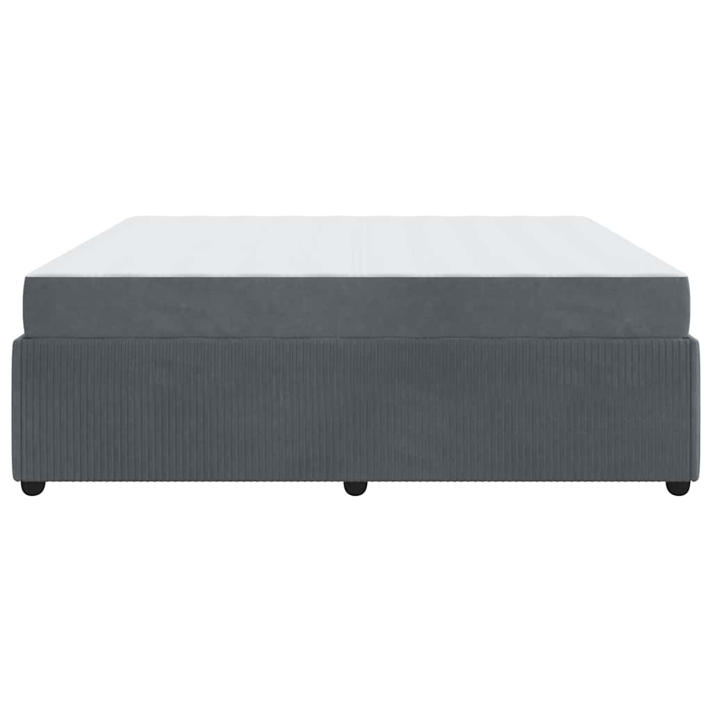Cadre de lit avec matelas Gris foncé 180 x 200 cm tissu - XIOS