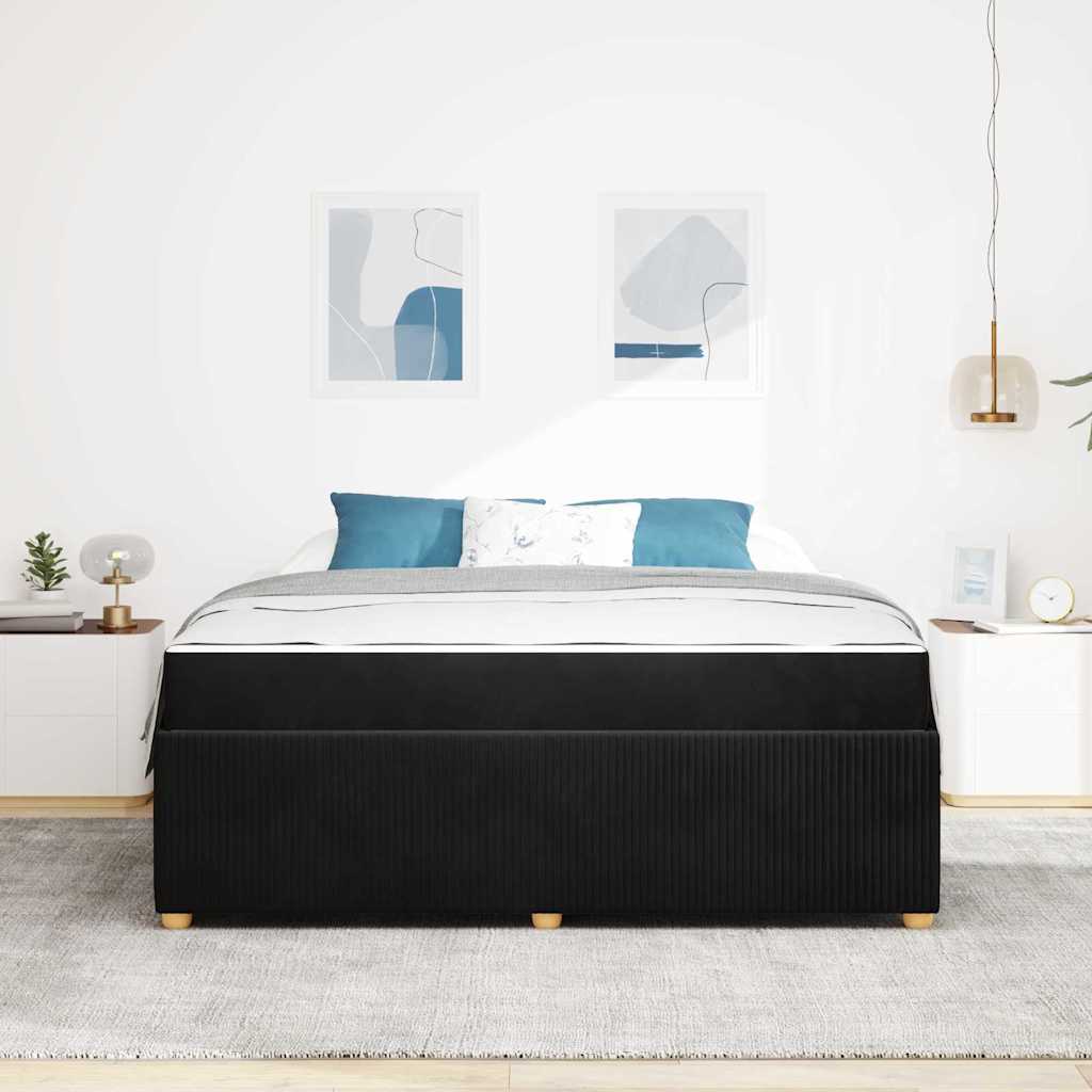 Cadre de lit avec matelas Noir 180 x 200 cm tissu - XIOS