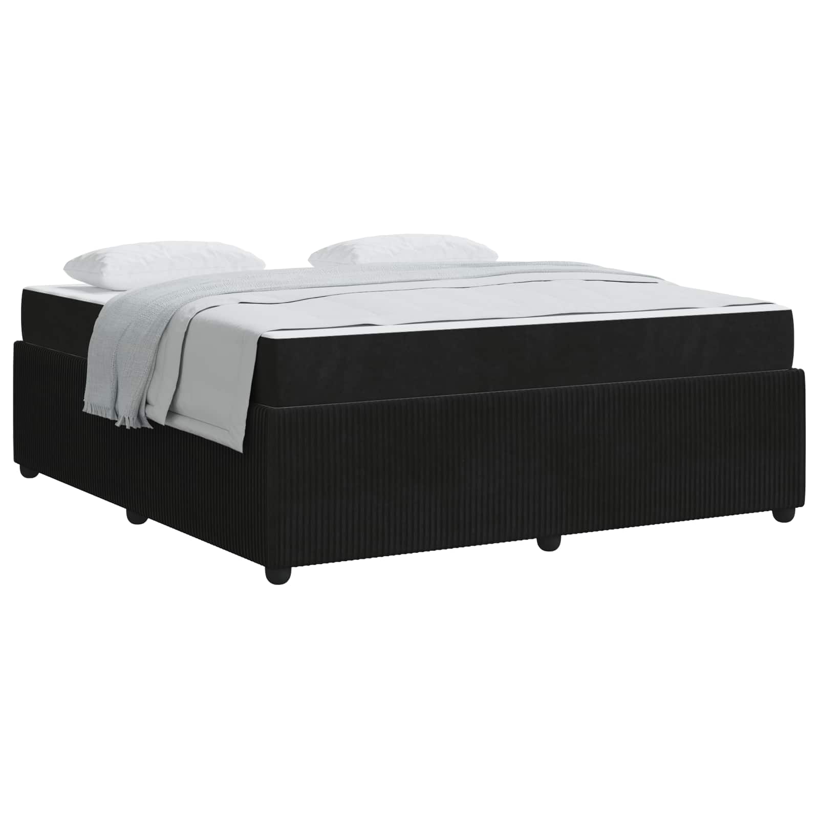 Cadre de lit avec matelas Noir 180 x 200 cm tissu - XIOS