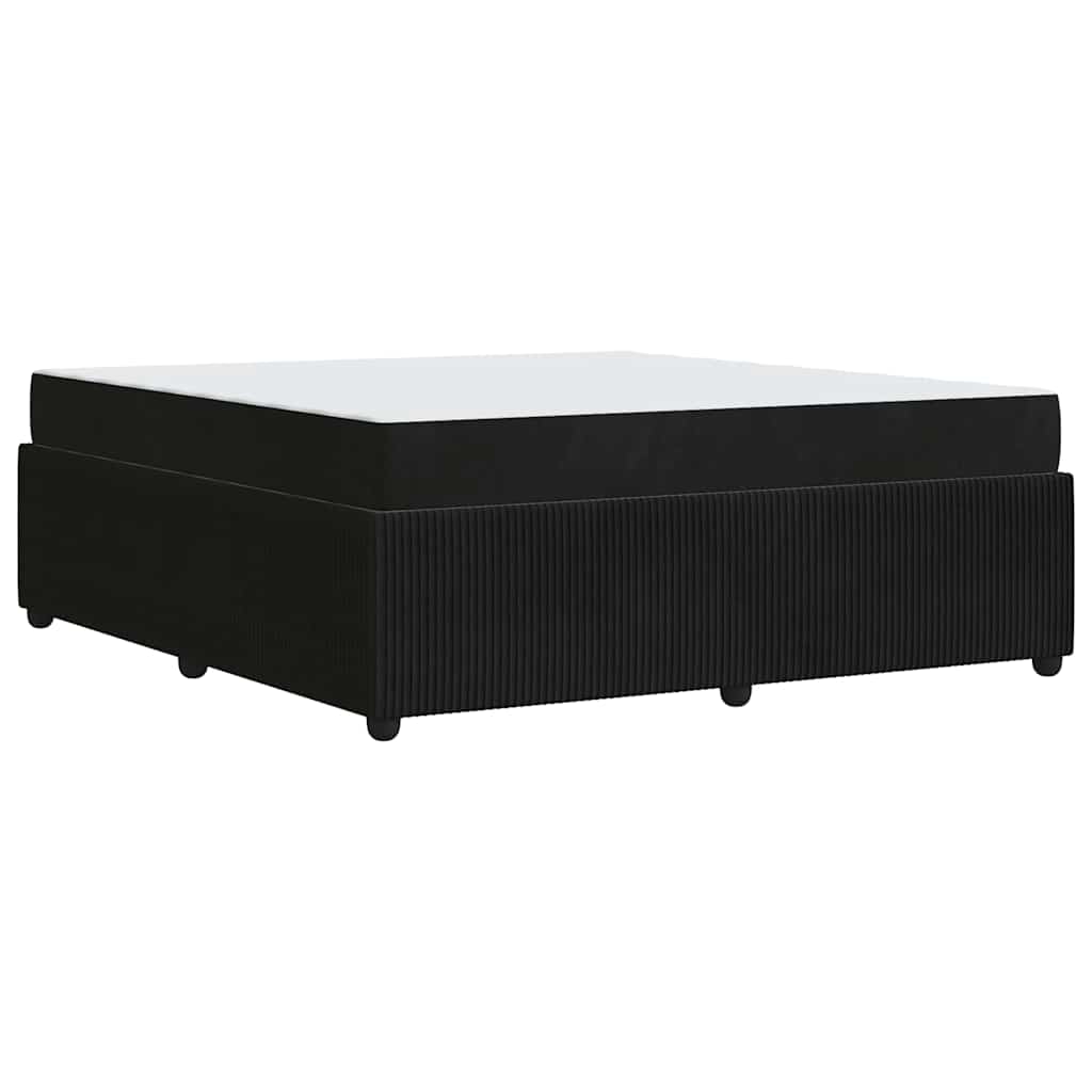 Cadre de lit avec matelas Noir 180 x 200 cm tissu - XIOS