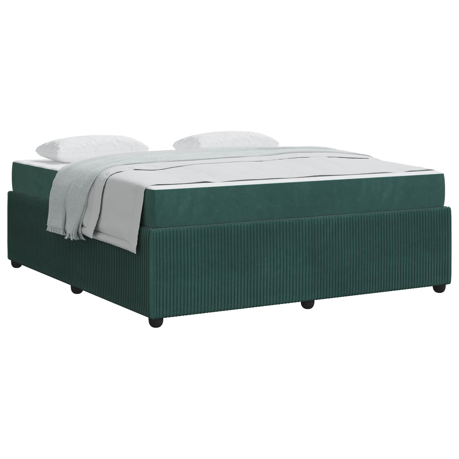 Cadre de lit avec matelas Vert foncé 180 x 200 cm tissu - XIOS