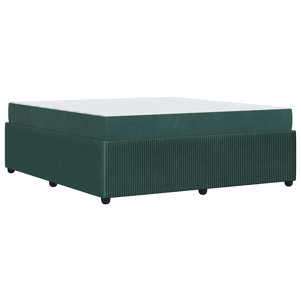 Cadre de lit avec matelas Vert foncé 180 x 200 cm tissu - XIOS