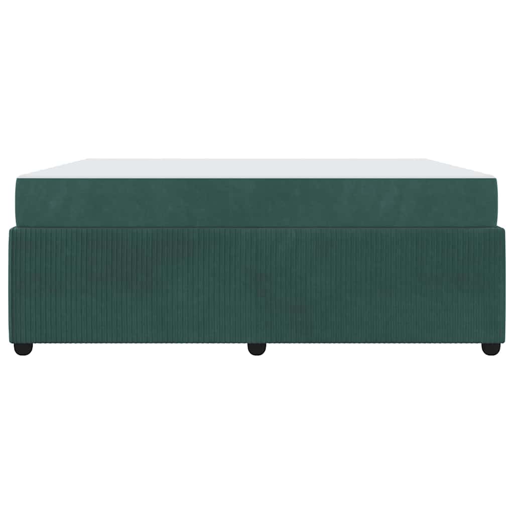 Cadre de lit avec matelas Vert foncé 180 x 200 cm tissu - XIOS