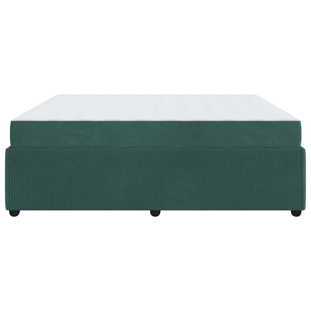 Cadre de lit avec matelas Vert foncé 180 x 200 cm tissu - XIOS