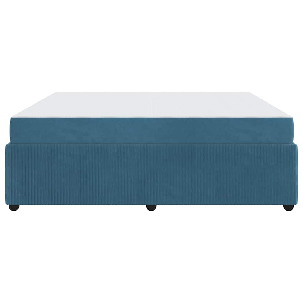 Cadre de lit avec matelas Bleu 180 x 200 cm tissu - XIOS