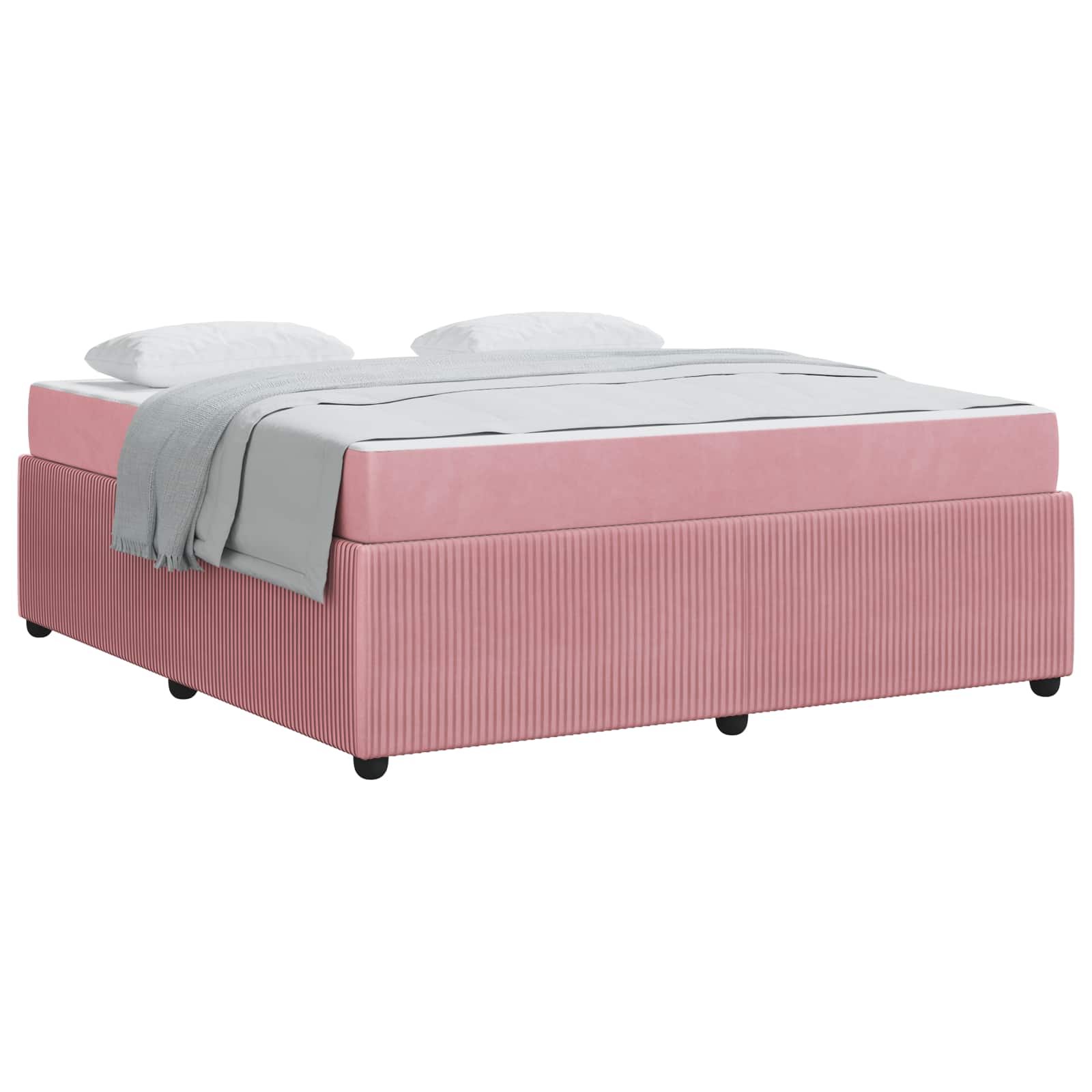 Cadre de lit avec matelas Rose 180 x 200 cm tissu - XIOS