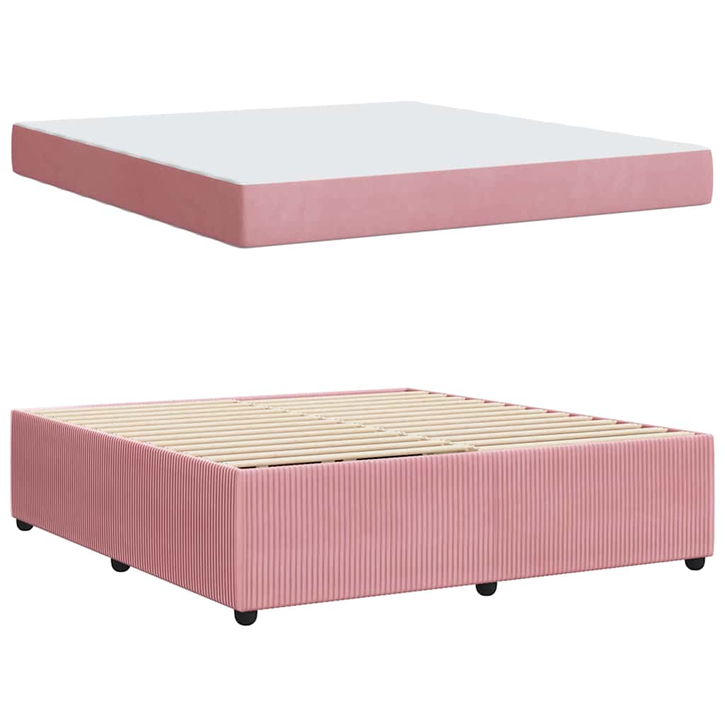 Cadre de lit avec matelas Rose 180 x 200 cm tissu - XIOS