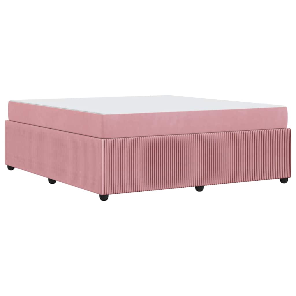 Cadre de lit avec matelas Rose 180 x 200 cm tissu - XIOS