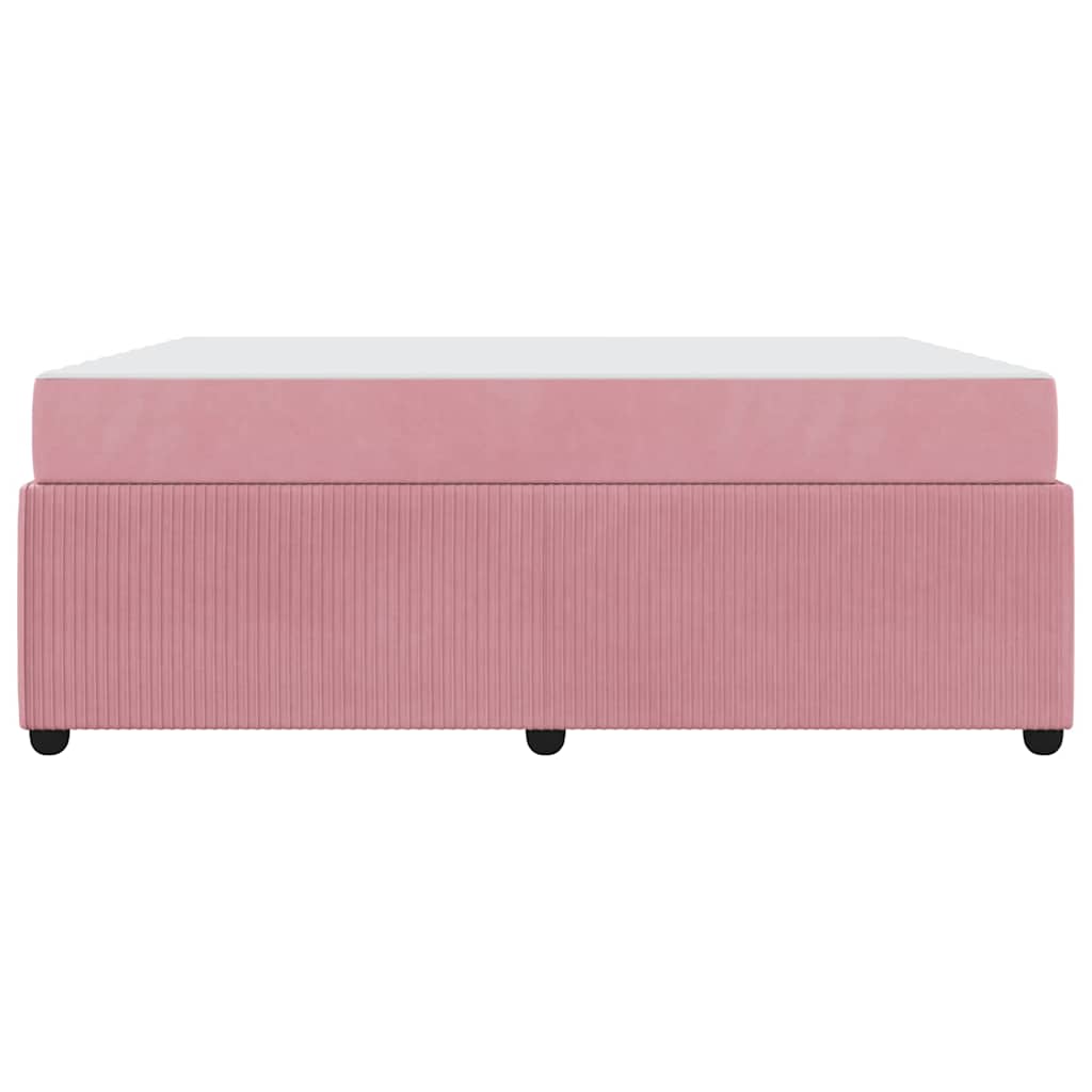 Cadre de lit avec matelas Rose 180 x 200 cm tissu - XIOS