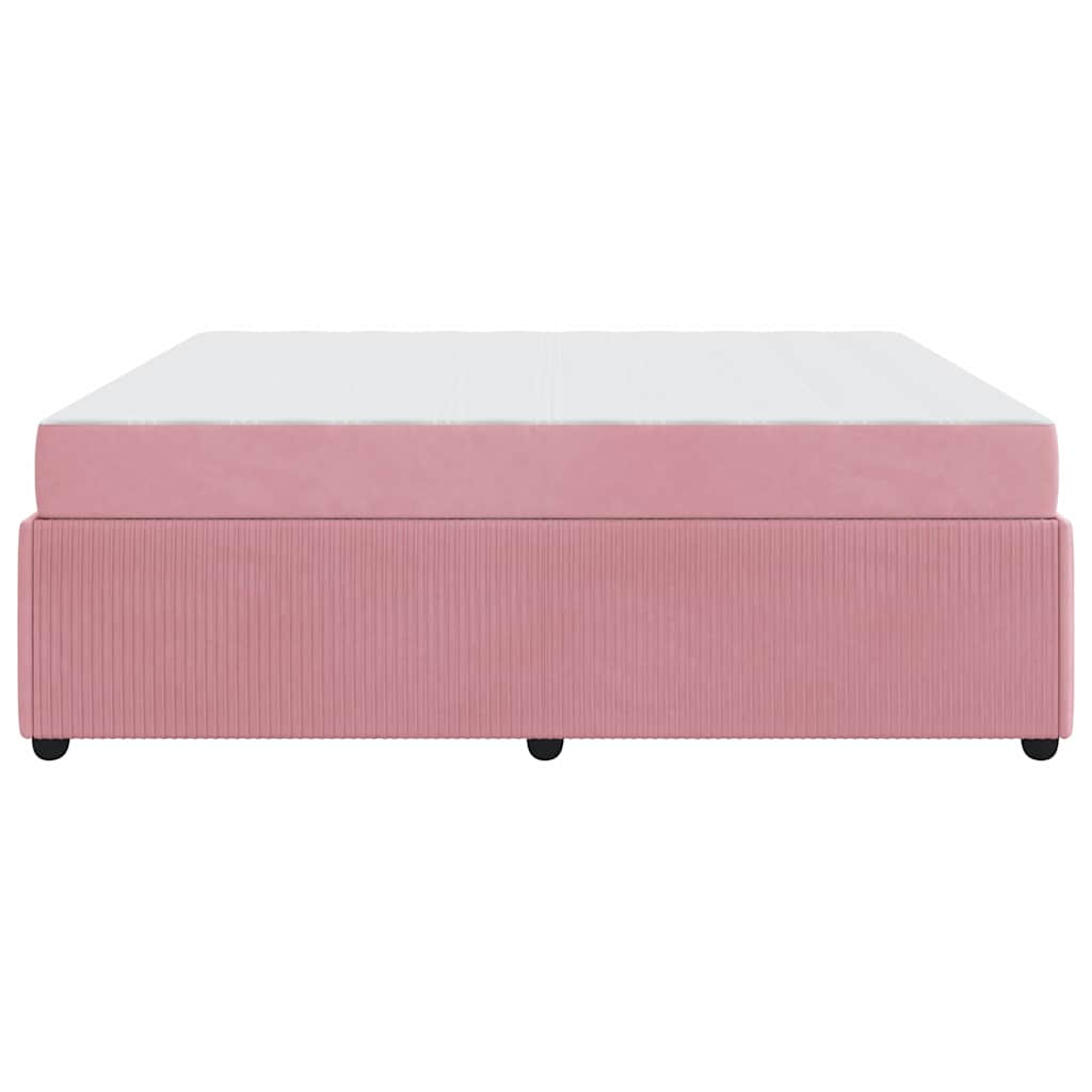 Cadre de lit avec matelas Rose 180 x 200 cm tissu - XIOS
