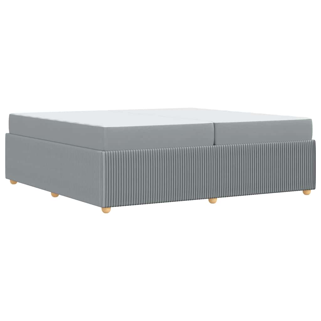 Cadre de lit avec matelas Gris clair 200 x 200 cm tissu - XIOS