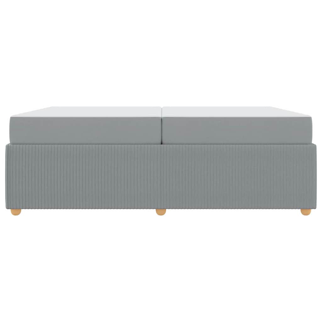 Cadre de lit avec matelas Gris clair 200 x 200 cm tissu - XIOS