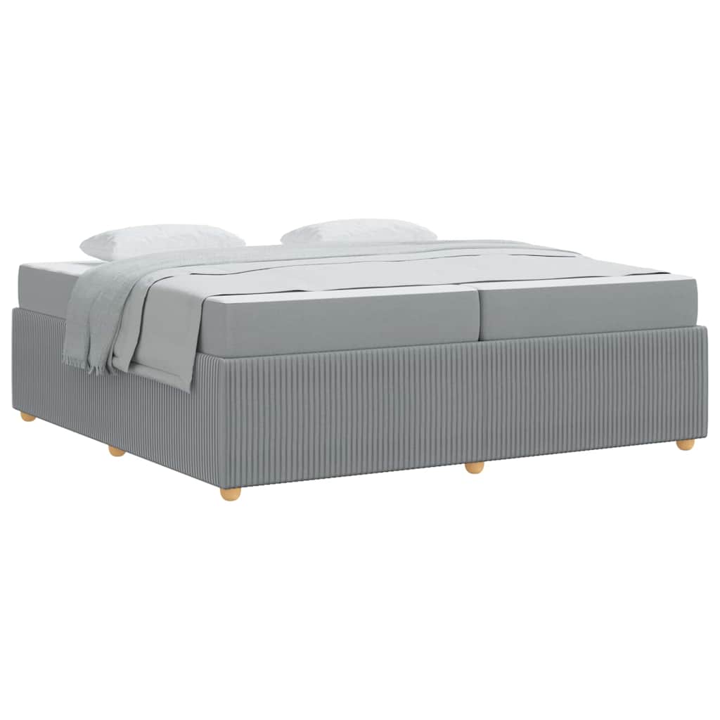 Cadre de lit avec matelas Gris clair 200 x 200 cm tissu - XIOS