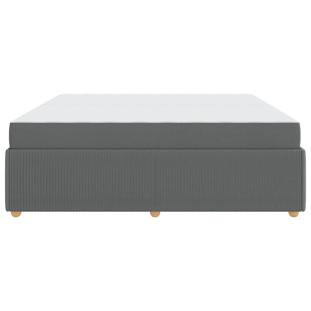 Cadre de lit avec matelas Gris foncé 200 x 200 cm tissu - XIOS