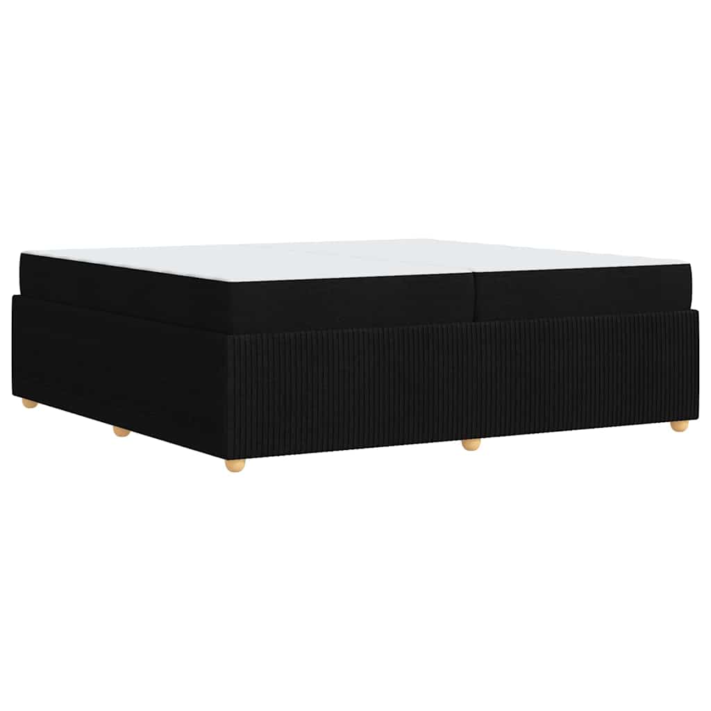 Cadre de lit avec matelas Noir 200 x 200 cm tissu - XIOS