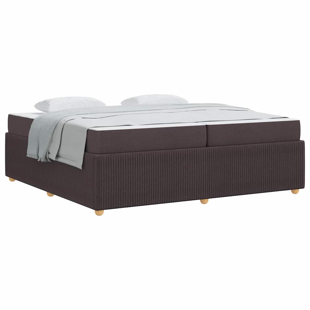 Cadre de lit avec matelas Marron foncé 200 x 200 cm tissu - XIOS