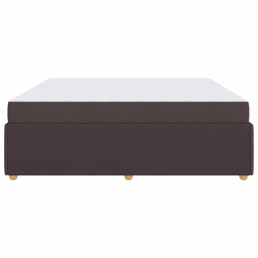 Cadre de lit avec matelas Marron foncé 200 x 200 cm tissu - XIOS