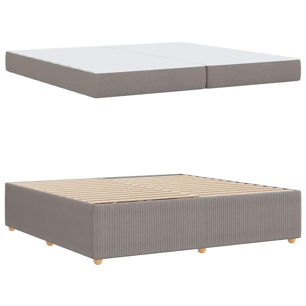 Cadre de lit avec matelas Taupe 200 x 200 cm tissu - XIOS