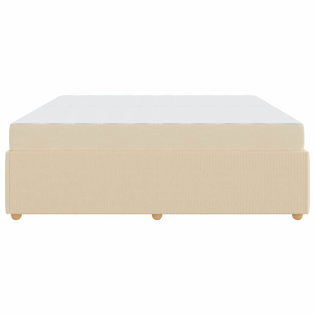 Cadre de lit avec matelas Crème 200 x 200 cm tissu - XIOS