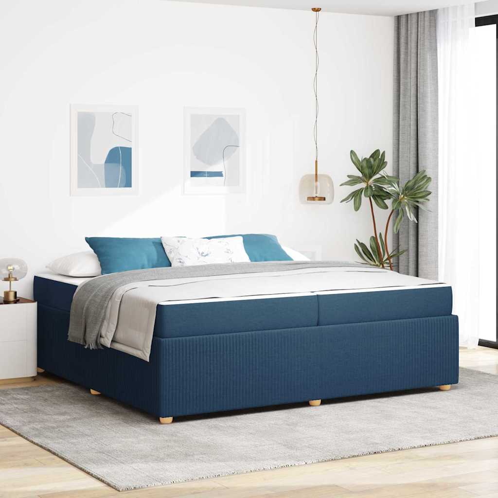 Cadre de lit Bleu 200 x 200 cm tissu