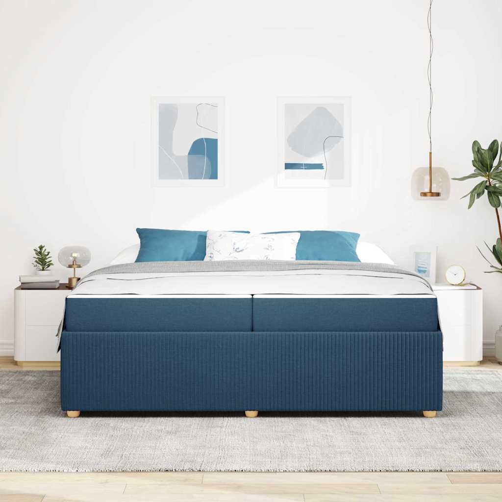 Cadre de lit Bleu 200 x 200 cm tissu