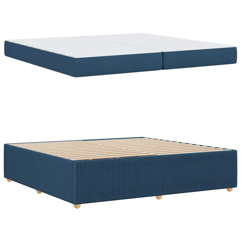 Cadre de lit Bleu 200 x 200 cm tissu