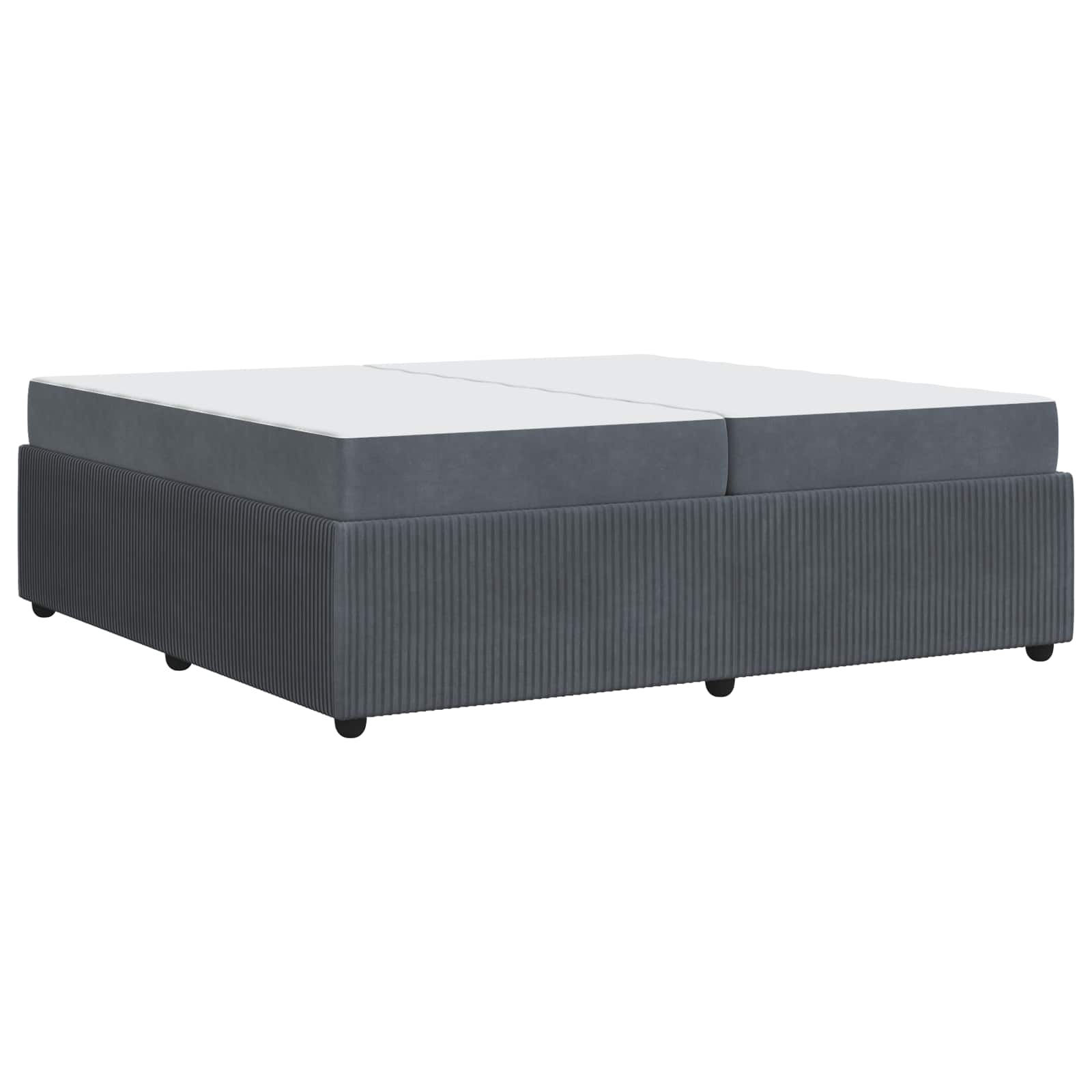 Cadre de lit avec matelas Gris foncé 200 x 200 cm tissu - XIOS