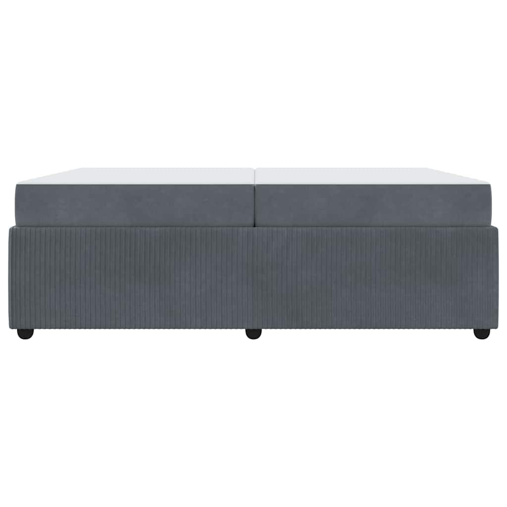 Cadre de lit avec matelas Gris foncé 200 x 200 cm tissu - XIOS